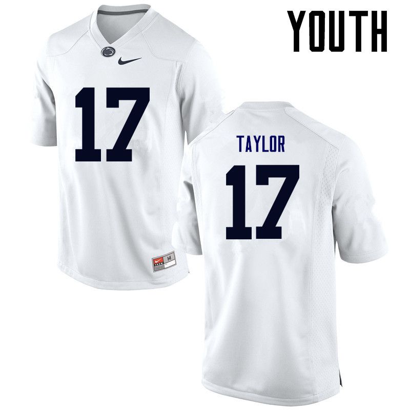 Youth Penn State Nittany Lions #17 Garrett Taylor College Football Jerseys-White